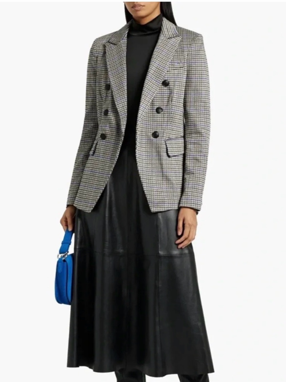 Rag & Bone Preston Blazer Houndstooth Plaid Double Breasted Size 8 - Picture 2 of 15